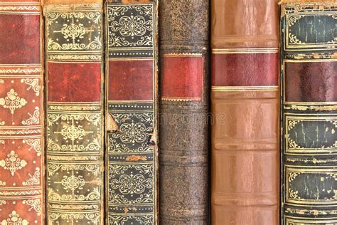 Old Leather Bound Book Spines Stock Photo Image Of Literature