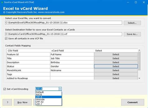 Excel To Vcard Converter Tool To Export Multiple Xls Xlsx Files Into