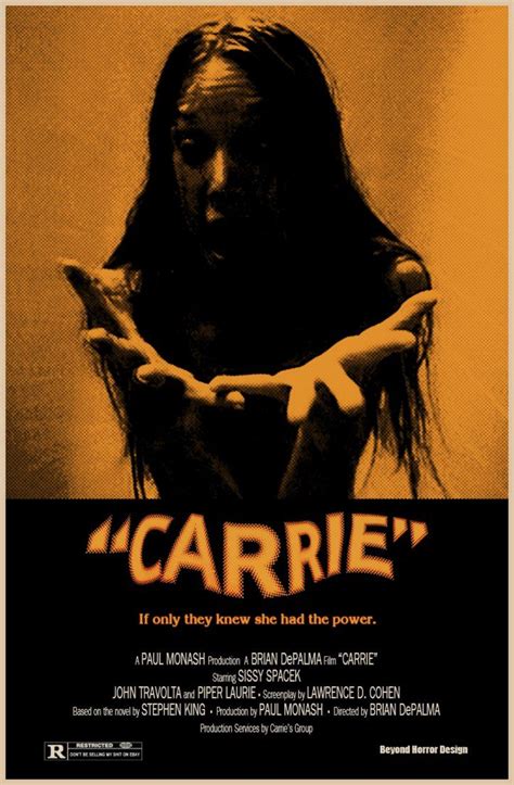 Carrie Horror Art Carrie 1976 Poster Beyond Horror Design By