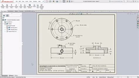 Solidworks Sheets Drawing Views And Dimensioning Youtube