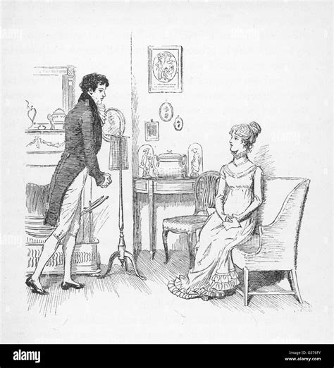 Elizabeth Bennet Refuses Mr Darcy Date First Published 1813 Stock