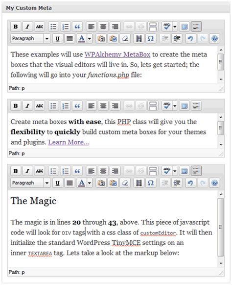 How To Use Multiple WordPress WYSIWYG Visual Editors