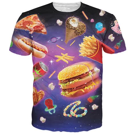 499 Usd 3d Fast Food Casual Summer Slim Tees Tops T Shirts Junk Food Men Tops Camiseta Poleras