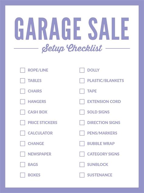 Printable Garage Sale Signs and Tips | Garage sale signs, Garage sale organization, Garage sale 