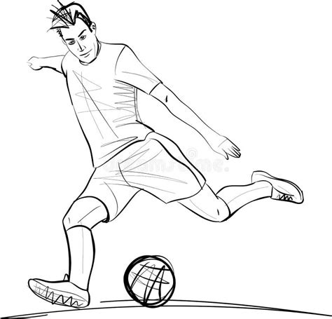 Boy Playing Football Sketch Stock Illustrations 290 Boy Playing