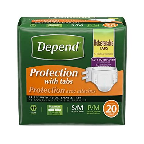 Depend Adult Briefs Diaper Style Maximum Fitted Protection Size Small
