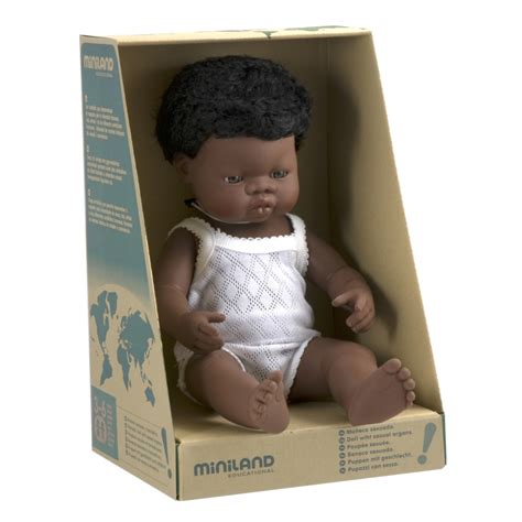 Miniland Baby Doll African Boy 38cm Leo And Bella