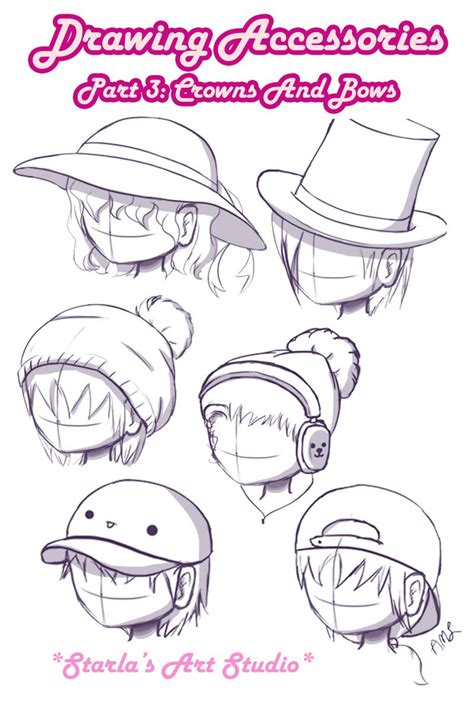 Hats Here Is A Reference Image On How To Draw 6 Types Of Hats On A