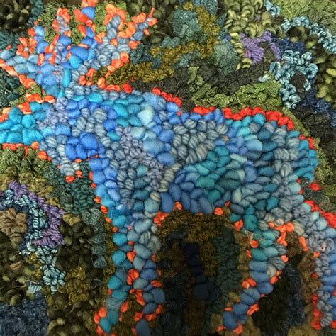 Blue Moose By Deanne Fitzpatrick Colorful With Dark Green Background