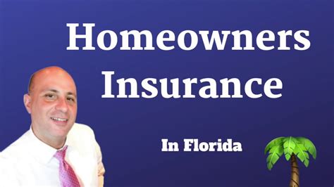 Homeowners Insurance In Florida Youtube