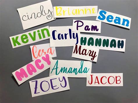 Custom Name Stickers Personalized Name Stickers For Etsy