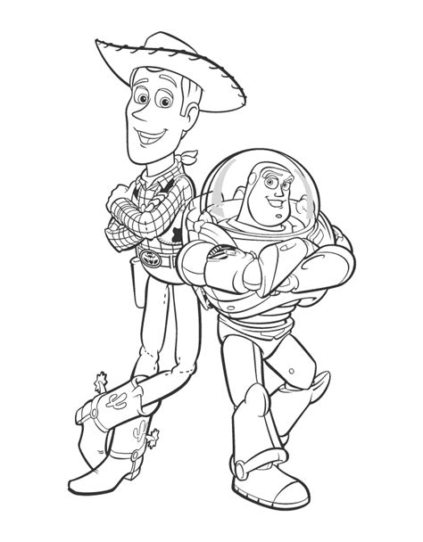 Disney Toy Story Woody And Buzz Coloring Page Woody Coloring Pages To