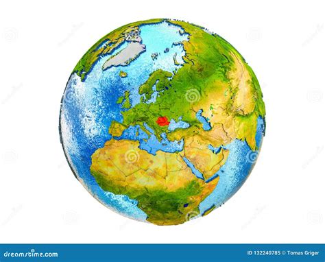 Map Of Romania On 3d Earth Isolated Stock Illustration Illustration