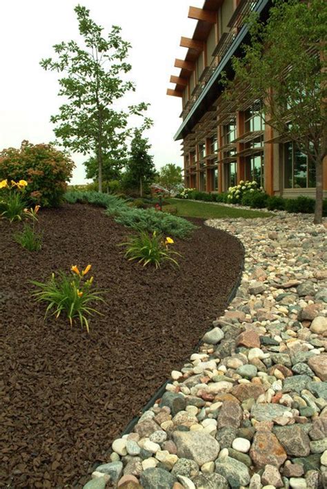 Brown Mulch And River Rock In Landscape Yahoo Image Search Results