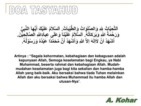 Bacaan Tahiyat Awal Dan Akhir Muhammadiyah