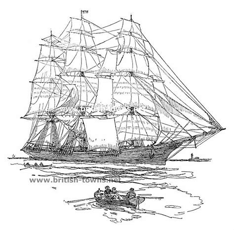 Clipper Ship Of The 1850s Clipper Ship Ship Drawing Lessons