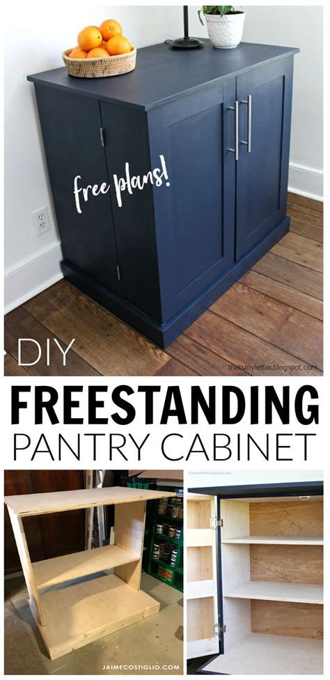 Freestanding pantry cabinets ,extra tall kitchen cabinets ,tall pantry cabinet white ,free standing corner pantry. DIY Freestanding Kitchen Pantry Cabinet - Jaime Costiglio