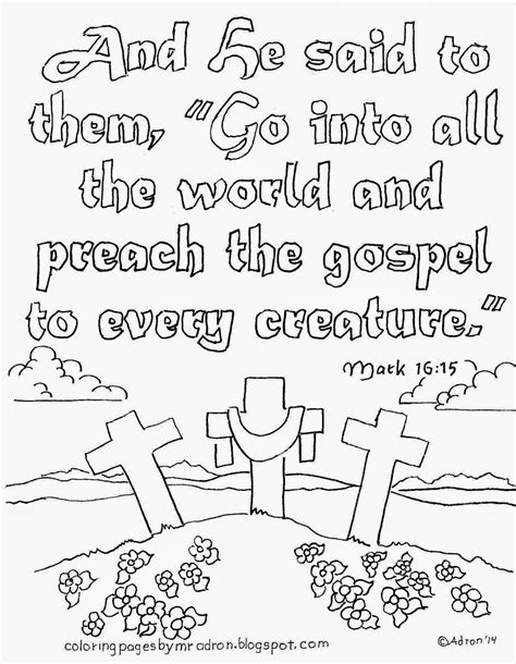 Coloring Pages For Kids By Mr Adron Go Preach The Gospel Free Kids