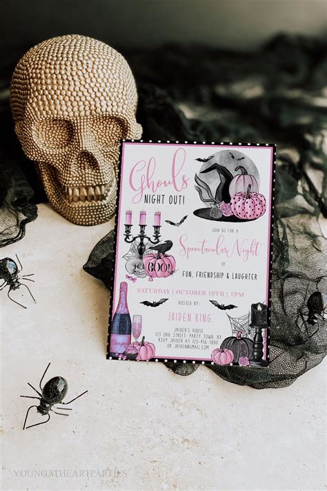 Ghouls Night Out Party Invitation Template Editable Etsy Canada