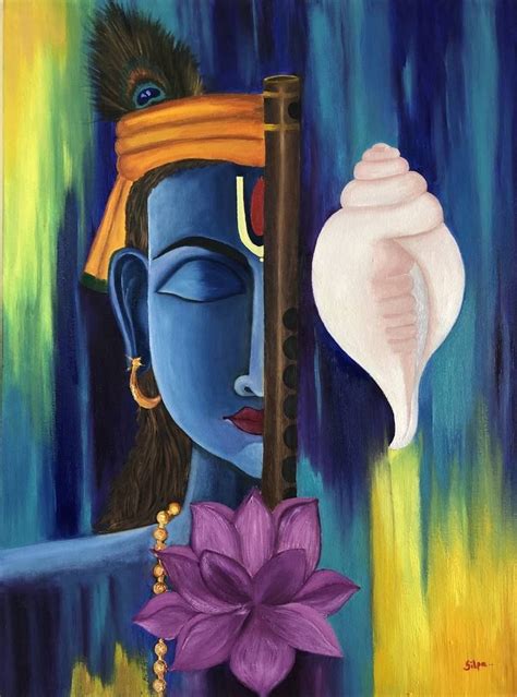 Abstract Painting Of Krishna Painting In 2020 Buddha Art Painting