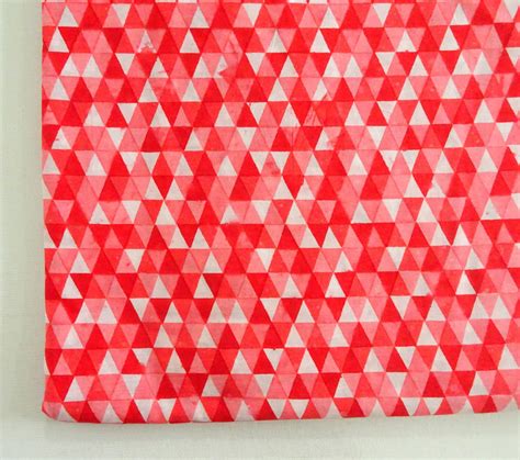 Sale Red Geometric Indian Fabric Triangle Block Print Fabric