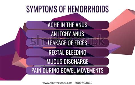 Symptoms Hemorrhoids Vector Illustration Medical Journal Stock Vector Royalty Free