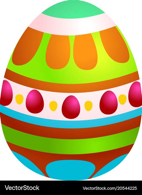 Colored Easter Egg Isolated Royalty Free Vector Image