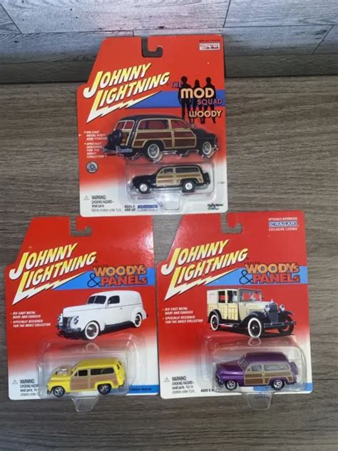 Lot Of 3 Johnny Lightning Woodys And Panels The Mod Squad ‘50 Mercury