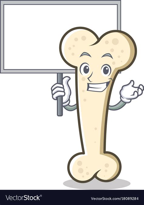 Bring Board Bone Character Cartoon Mascot Vector Image