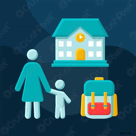 Afterschool babysitting flat concept vector icon - stock vector 3761788