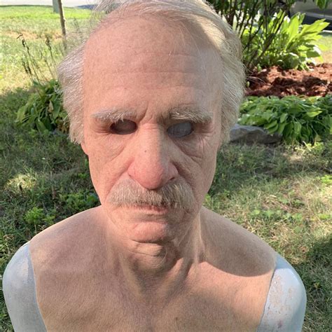Latex Full Head Creepy Wrinkle Old Grandpa And Granny Mask Season