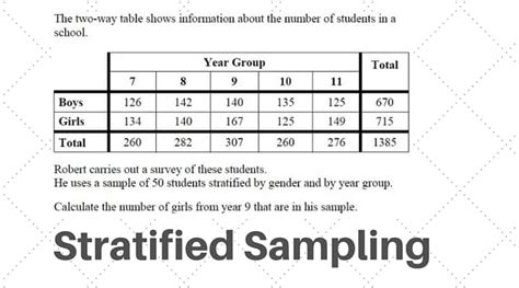 Stratified Sampling Questions Gcse Maths Grade 5 With Video Examples