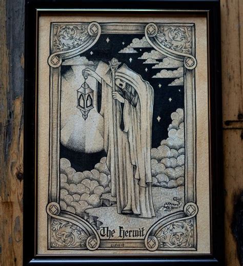 The lesson and reward, but also misfortune, of solitude. The Hermit tarot card A4 print | Etsy in 2020 | The hermit ...
