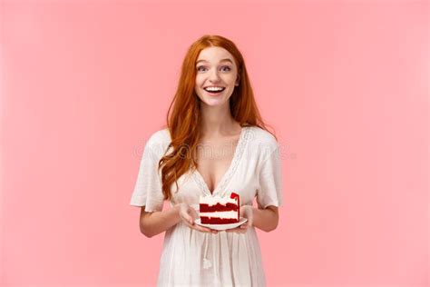 Alluring Redhead Lady Posing In Studio Stock Image Image Of Glass
