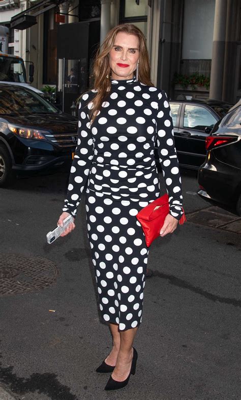 Brooke Shields In A Black Polka Dot Dress Arrives At 2023 Tribeca Ball