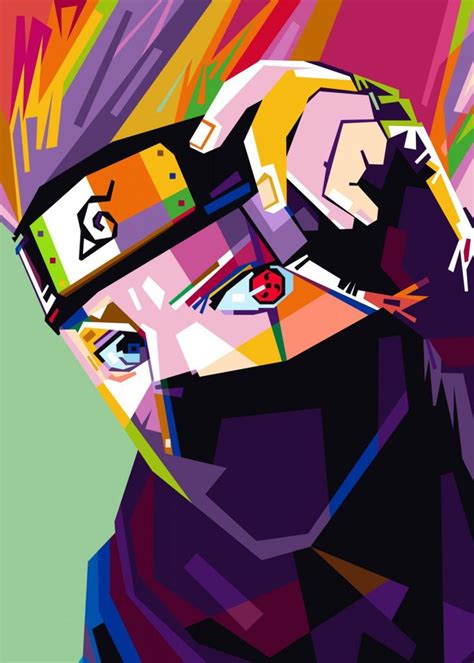 Kakashi Poster Print By Baturaja Vector Displate In 2020 Naruto