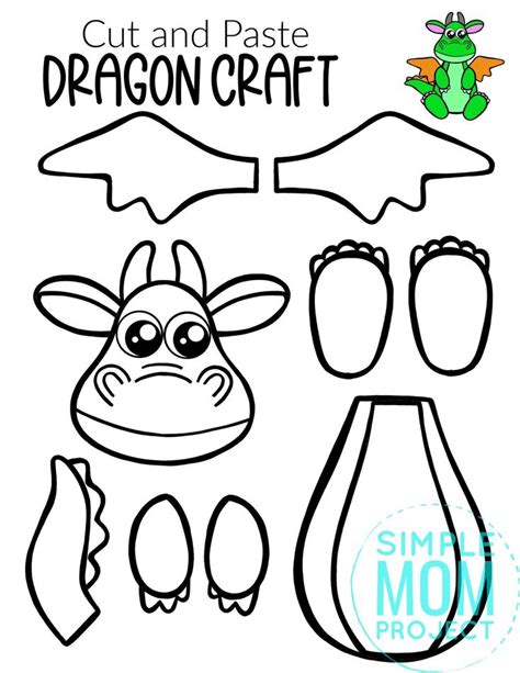 Free Printable Dragon Craft Template Dragon Crafts Paper Dragon Craft Free Printable Crafts