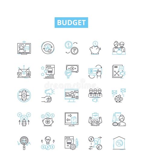 Budget Vector Line Icons Set Budget Finances Costs Spendings