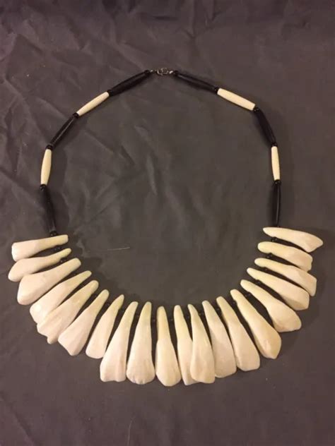 Buffalo Tooth Necklace Native American Made Mountain Man Rendezvous