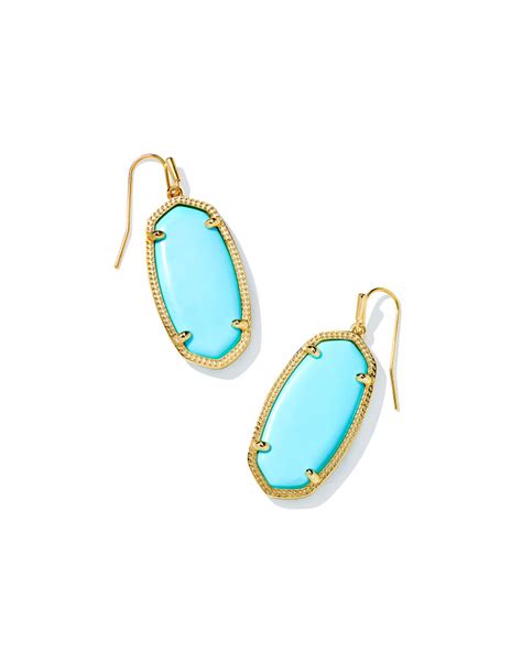 Elle Gold Drop Earrings In Light Blue Magnesite Kendra Scott