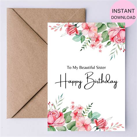 Printable Birthday Cards For Sister Printable Templates