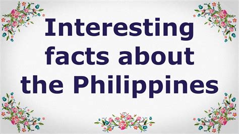 interesting facts about philippines youtube