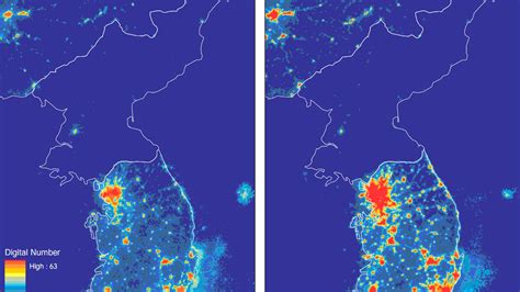 World Map At Night North Korea