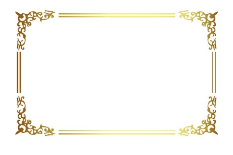 Rectangle Golden Frame Border Transparent Png Png Mart