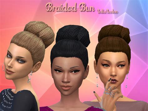 Braided Bun By Lollaleeloo The Sims 4 Catalog