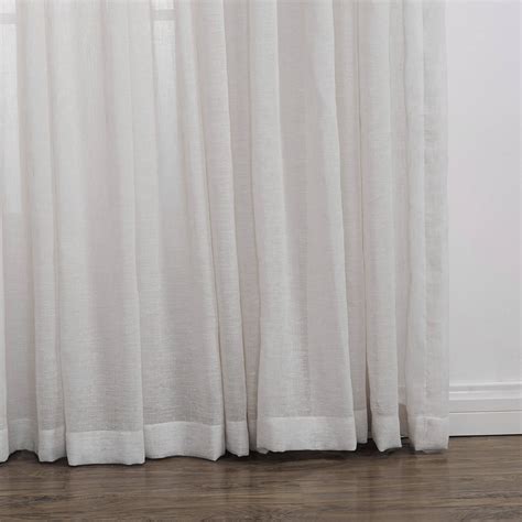 Off White Linen Sheer Curtains For Living Room 2 Panels Anady Top