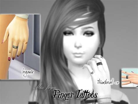 The Sims Resource Cross And Heart Finger Tattoo By Miss Joyce • Sims 4