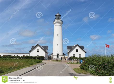 lighthouse in hirtshals denmark named hirtshals fyr editorial image