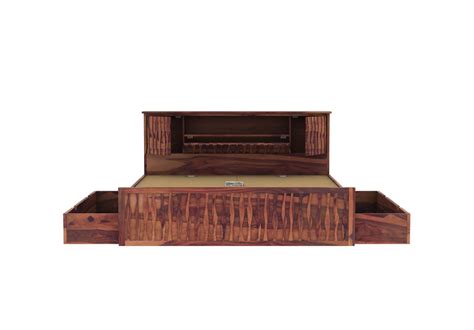 Buy Stack Bed With Storage King Size Teak Finish Online Urbanwood