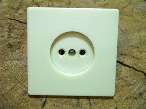 Vintage Russian Square Shape Red Color Electrical Outlet Retro Ussr